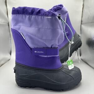 Columbia Powderbug Plus II Winter Snow Boots Kids Size 4 Purple Waterproof 200g